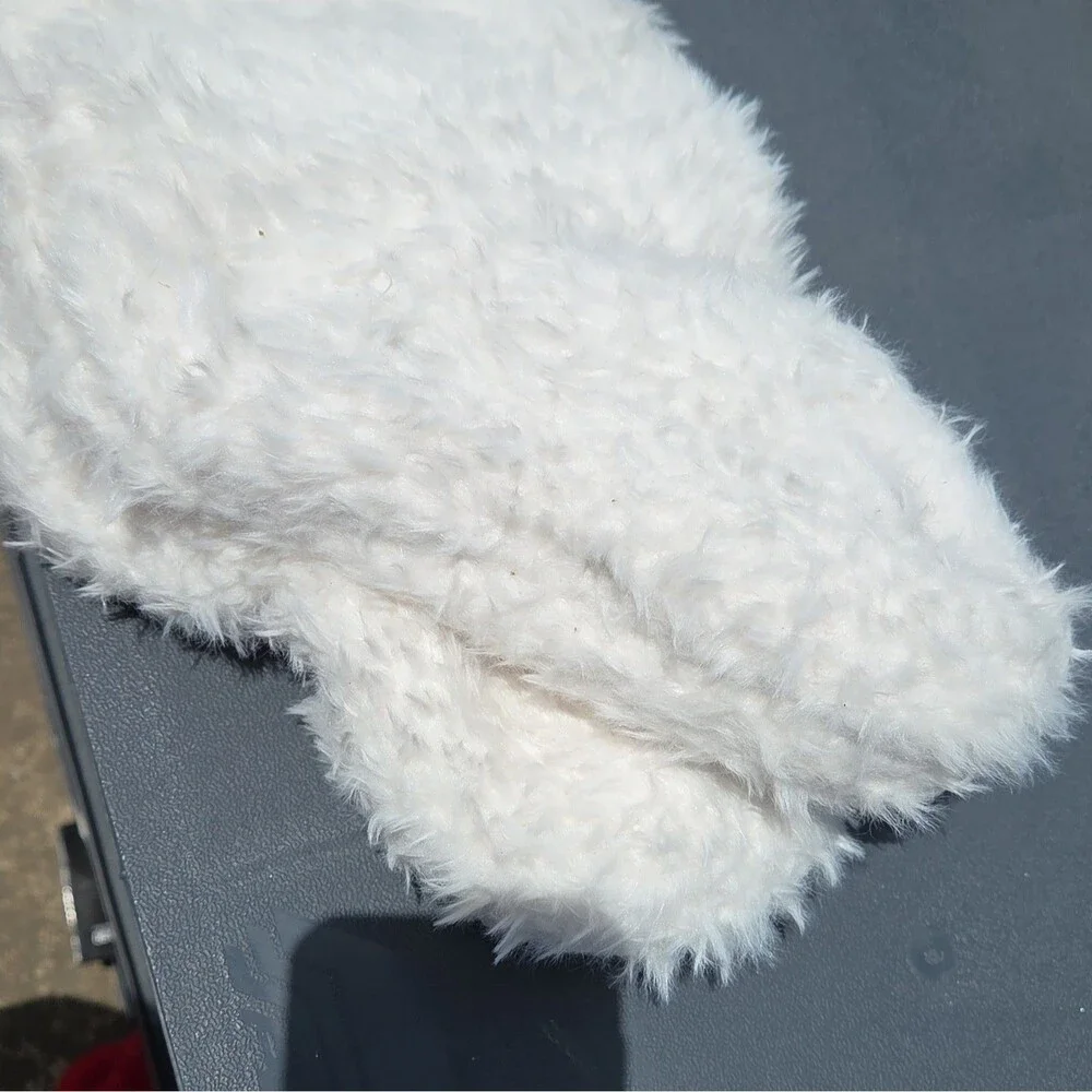 Martha Stewart Set of 2 Faux Fur Christmas Stockings White/Red 22 in